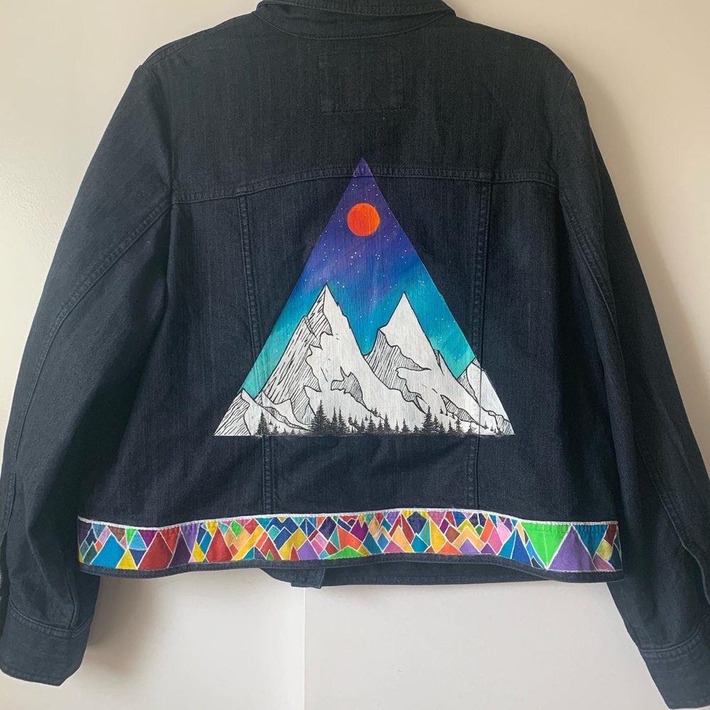 Custom Painted Plus Size Women’s Jean Jacket